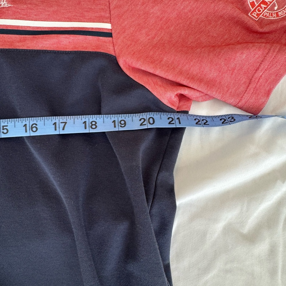 Travis Mathew‎ Heather Red and Navy Golf Polo Shirt - Picture 6 of 7